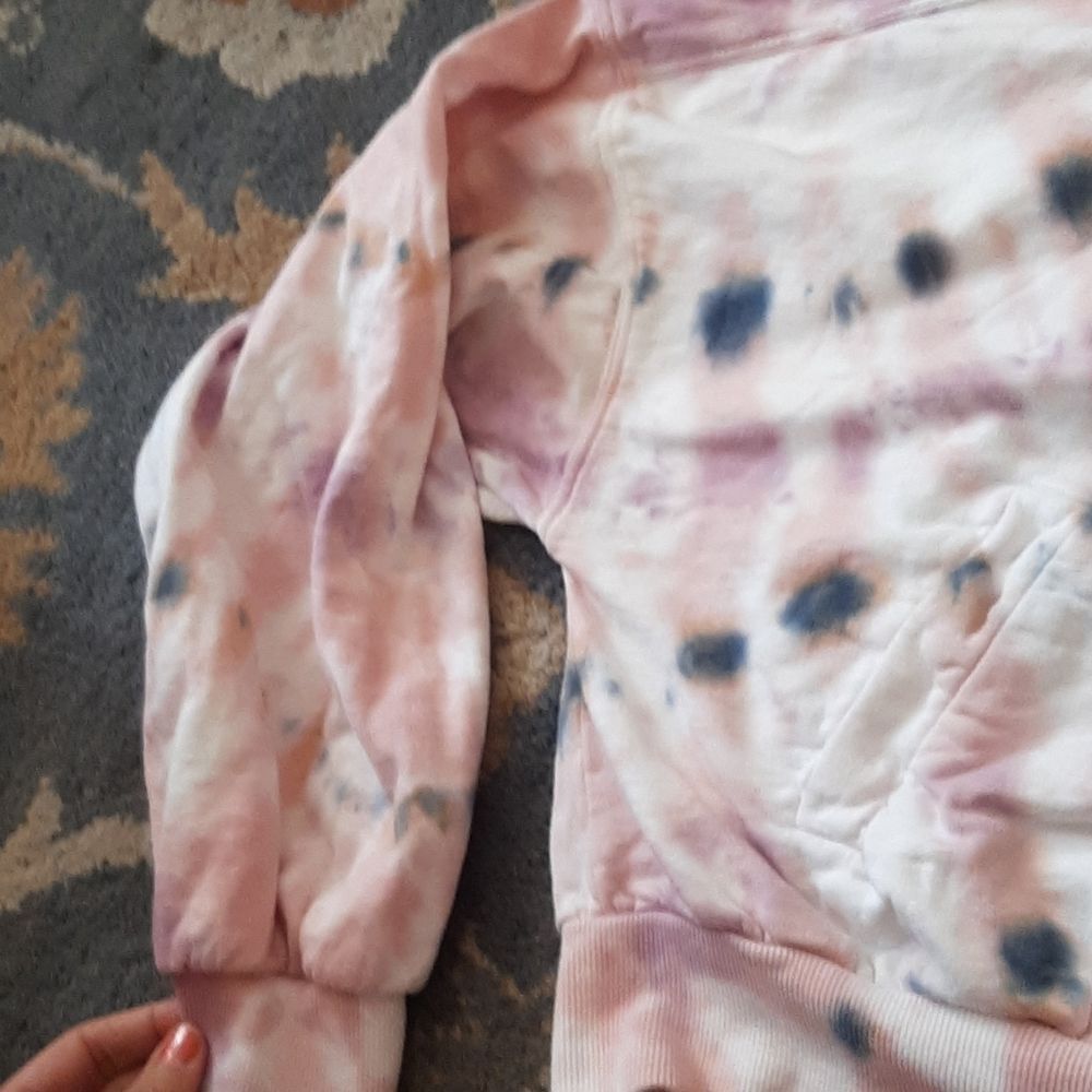 Eu YFB Cropped Hoodie Sweatshirt, Pink Tie Dye Zip Up sz Large - Picture 6 of 7